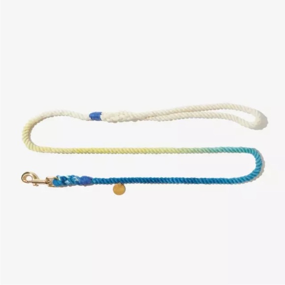 🎉HP🎉 Found My Dog Teal Blue Ombre Rope Knotted Twisted Leash Made in NY 🐕 - Picture 2 of 6